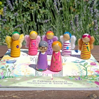 Set peg dolls "Il giardino delle farfalle"